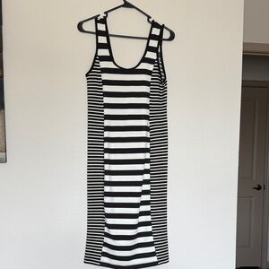 Sanctuary Black and White Striped Midi Dress